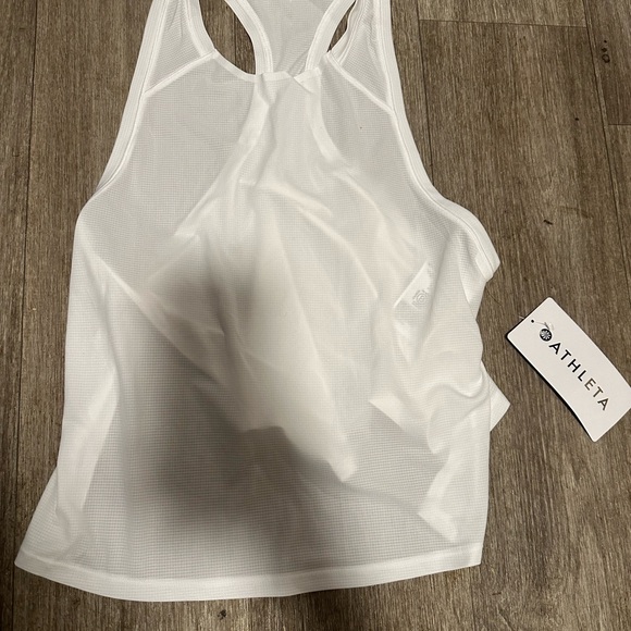 Athleta White Grid-Texture Tank - Picture 2 of 6